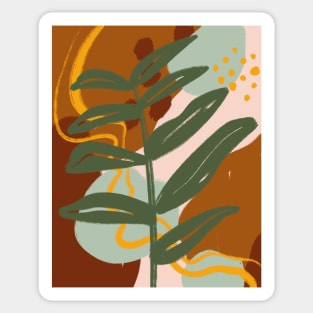 Abstract Leaf, Modern Minimal Art Sticker